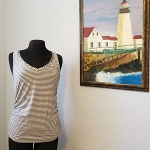 Dressy Grey Striped Tank Top